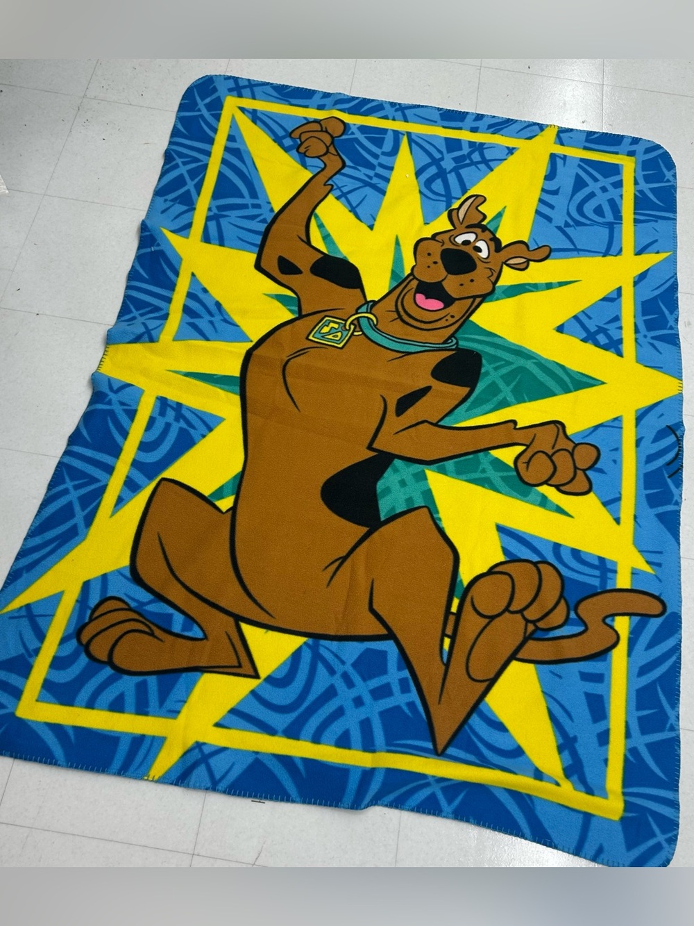 Vintage Scooby-Doo Fleece Throw Blanket Cartoon Network Y2K Rare!
